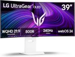 LG 39GX90SA-W 39-inch Ultragear WQHD (3440 x 1440) OLED Curved Gaming Monitor 240Hz, 1ms, NVIDIA G-Sync Compatible, AMD FreeSync Premium, VESA DisplayHDR True Black 400, webOS, USB Type-C, White - Image 2