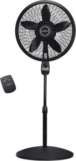 Lasko Oscillating Cyclone Pedestal Fan, Adjustable Height, Timer, Remote Control, 3 Speeds, for Bedroom, Living Room, Home Office, 18", Black, 1843 - Image 2