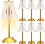 Liliful 6 Pcs LED Portable Cordless Table Lamp Touch Battery Operated Rechargeable Gold Desk Lamp 3 Color Dimmable for Bedroom Living Room Dining (Gold,Rose Style) - Image 2