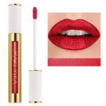 MAKI YIKA Red Lipstick for Women Metallic Lipsticks Glitter Long Lasting Lipstick No Smudge No Transfer Liquid Lip Gloss (BR20 Crushed Ruby) - Image 2