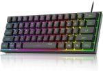 MageGee Mini 60% Gaming Keyboard, RGB Backlit 61 Key Ultra-Compact Keyboard, TS91 Ergonomic Waterproof Mechanical Feeling Office Computer Keyboards for PC, MAC, PS4, Xbox ONE Gamer(Black) - Image 2