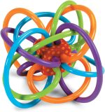 Manhattan Toy Winkel Rattle & Sensory Teether Toy, Blue/Green/Orange, 5 Inch x 4 Inch x 3.5 Inch - Image 2