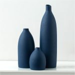 Matte Blue Vase Set Navy Blue Decor Coastal Decor Vases for Kitchen Island Living Room Office Table Fireplace Mantle Decorations & Bathroom Shelf Decor Centerpiece Table Decorations Ceramic - Image 2
