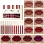 Matte Liquid Lipstick Set - 12 Pcs Long Lasting & Waterproof Lipstick Kit, Non Transfer Lip Stain with Nude, Dark Red | Full Coverage Lip Gloss Makeup Set for Women - Image 2