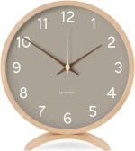 Maxspace Table Clock - 8 Inch Silent Non-Ticking Wooden Timepiece Desk Clock Perfect for Living Room Office Bedroom Decor（Grey） - Image 2