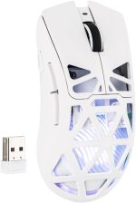 MechLands Aula SC620 Gaming Mouse, 2.4G/USB-C/BT Wireless Mouse with 400mAh Battery, Adjustable 12,000 DPI & 1000 Polling Rate, PAW3311 Sensor, RGB Lighting, Programmable Buttons, for Win/Mac (White) - Image 2