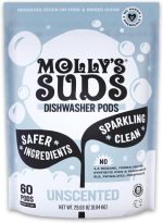 Molly's Suds Dishwasher Pods | Clean Dishwasher Detergent, Cuts Grease & Rinses Clean (Residue-Free) for Sparkling Dishes | 60 Auto-Release Tabs (Unscented) - Image 2