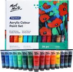 Mont Marte Acrylic Paint Set 24 Colours 36ml, Perfect for Canvas, Wood, Fabric, Leather, Cardboard, Paper, MDF and Crafts - Image 2