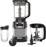Ninja Blender, Compact Kitchen System, 1200W, 3 Functions for Smoothies, Dough & Frozen Drinks with Auto-IQ, 72-oz.* Blender Pitcher, 40-oz. Processor Bowl & 18-oz. Single-Serve Cup, Grey, AMZ493BRN - Image 2