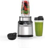 Ninja | Blender | Nutri Pro | Single Serve | For Smoothies, Salsa, Shakes and Frozen Drinks | Includes 2 Smoothie Cups & Lids | Crushes Ice, Fruit & Veggies |Silver | BN401 - Image 2
