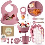 O'doe Baby Weaning Set – 15 Pcs Silicone Baby Feeding Set with Suction Plate, Bowl, Bib, Sippy Cup, Fruit Feeder, Freezer Tray - Image 2