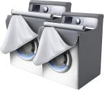 Outdoor Washing Machine Cover,Washer/Dryer Cover Suit Most Top Load or Front Load Waterproof Suncreen Dustproof All Weather Protection Large (27"Wx26"Dx43"H-2 PCS, Grey) - Image 2