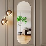 Oval Mirror Full Length 16x48,Nano Glass Frameless Mirror,Full Length Mirrors Wall Mounted,Long Wall Mirrors, Horizontal/Vertical Hanging - Image 2