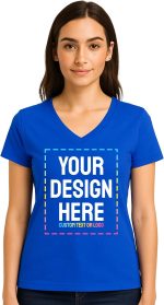 Personalized Women's V-Neck T-Shirt – Custom Image & Text, Design Your Own Front & Back Print, Customizable Tee Gift - Image 2
