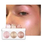 Pink Pearl Golden Champagne Bronze Rose Shimmer Glitter Highlighter Highlight Makeup Contour Powder,Glitter Face Illuminator Highlighter, Illuminator Make Up (Sunset Radiance Trio) - Image 2