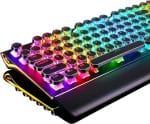 RK ROYAL KLUDGE S108 Typewriter Keyboard, Retro Mechanical Gaming Keyboard Wired 108 Keys with RGB Backlit Sidelight, Detachable Wrist Rest, Round Keycaps Blue Switches - Black - Image 2