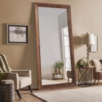 Rustic Farmhouse Full Length Mirror with Stand 71"X32" Large Wood Frame Floor Mirror, Leaning or Wall Mounted Free Standing Mirror for Entryway Bedroom Living Room, Tempered Glass, Brown - Image 2