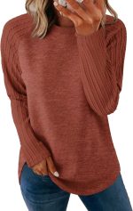 SAMPEEL Sweatshirt for Women Long Sleeve Shirts Crewneck Sweaters Fall Fashion Outfits 2025 Trendy Tunic Tops Plus Size - Image 2