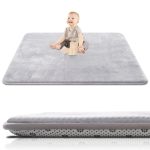 SEPARO Thick Baby Play Mat for Floor,50 x 50 Playpen Mat,Tummy Time Foam Mats,Ultra Soft Support & Plush Feel,Easy Care with Non-Slip Cushioned for Infant,Kids and Toddler Crawling,Grey - Image 2
