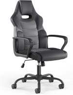 STAPLES Emerge Vector Luxura Faux Leather Gaming Chair, Black & Gray (61108) - Image 2