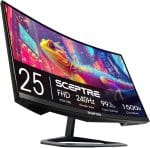 Sceptre New Curved 24.5-inch Gaming Monitor up to 240Hz 1080p R1500 1ms DisplayPort x2 HDMI x2 Blue Light Shift Build-in Speakers, Machine Black 2025 (C255B-FWT240 Series) - Image 2