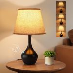 Seealle 16.1" Touch Table Lamps for Nightstand, 3-Way Dimmable Small Bedroom Lamps for Night Stands, Black Bedside Lamps for Living Room, Kids Room, End Table - Image 2