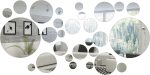 Shappy 32 Pcs Acrylic Mirror Wall Stickers Removable Round Wall Decal Circle Mirror Tiles for Home Bathroom Living Room Bedroom TV Background Decor(Silver,Small Size) - Image 2