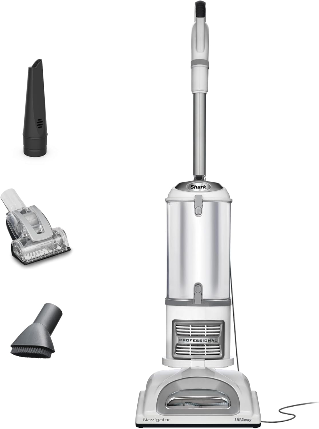 Shark | Upright Vacuum Cleaner | Navigator Lift-Away | Swivel Steering | HEPA Filter | Vacuum for Pet Hair | Crevice Tool & Dusting Brush Included | For Carpets & Hard Floors | White/Silver | NV356E - Image 2