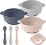 Silicone Baby Feeding Set, 3 Pack Baby Bowls with Suction and 3 Pack Baby Spoons for Babies Toddlers Kids, BPA Free, Baby Utensils Feeding Supplies, Microwave and Dishwasher Safe - Image 2