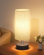 Small Table Lamp for Bedroom - Bedside Lamps for Night Stands, Minimalist Nightstand Light Lamp, Desk Lamps for Living Room, Office, Dorm - Image 2