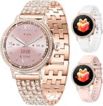 Smart Watches for Women with Diamonds，Bluetooth Calls(Answer&Make)，1.27" HD Screen Smart Watch，Sleep/Heart Rate，Smartwatch Compatible with Android & iOS , Multiple Sports Modes Fitness Tracker - Image 2