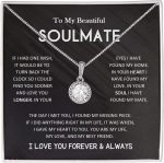 Soulmate Necklace Gift for Women – Sterling Silver Round Pendant with Sparkling Stone & Message Card – Romantic Jewelry for Wife, Girlfriend, Anniversary, Birthday - Image 2