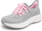 Stelle Girls Sneakers Kids Tennis Running Walking Shoes Slip-On Athletic Non Slip Lightweight Breathable Sport Shoes for Little/Big Kid - Image 2