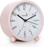 Super Silent Metal Alarm Clock,Beep Wake Round Alarm Clock with Night Light,Battery Operated,Easy Set,Simple & Retro for Desk, Bedroom and Home Decoration(Pink) - Image 2