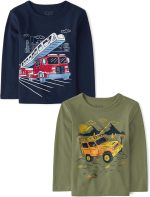 The Children's Place,Baby Boys,and Toddler Assorted Everyday Long Sleeve Graphic T-Shirts - Image 2