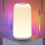 Touch Bedside Table Lamp, [Sleek Design & RGB Mode] 3 Way Dimmable Small Lamp for Bedroom, LED Lamp with Warm White Lights, Multi-Color Smart Nightstand Lamp for for Living Room Home Gifts - Image 2