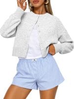 Trendy Queen Cropped Cardigan Sweaters for Women Lightweight Crop Knit Y2k Fall Outfits Fashion Clothes 2025 - Image 2