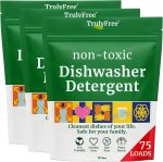 Truly Free Dishwasher Detergent Powder | Natural Dish Detergent, Dishwasher Soap | Plastic Free, Plant-Based, Clean, Heavy Duty Hard Water Stain & Grease Remover | Fragrance Free | 12.5 oz (Pack of 3) - Image 2