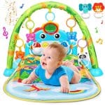 UMIKU Baby Gym Play Mats Baby Tummy Time Mat Musical Activity Center for Newborn Infant Piano Babies Play Mat Music & Light Newborn Infant Gifts for Babies 0-3 6 9 12 Months Dinosaur Style - Image 2