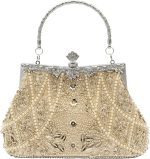 Vintage floral leaf beads sequins evening bag Elegant Clutch for Women for Brides, Proms, Parties, and Formal - Image 2
