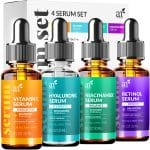 Vitamin C Serum Skin Care 4-Piece Set: Includes Retinol, Hyaluronic Acid & Niacinamide – Anti-Aging, Skin Brightening, Hydrating, Wrinkle Reduction, Dark Spot Corrector – 3-Month Supply – artnaturals - Image 2