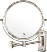 Wall Mounted Makeup Mirror - 10x Magnification 8'' Two-Sided Swivel Extendable Bathroom Mirror Nickel Finish - Image 2