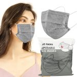 Wecolor 100 Pcs Disposable 3 Ply Earloop Face Masks, Suitable for Home, School, Office and Outdoors (Gray) - Image 2