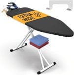 Xabitat Full Size Ironing Board 57" X 18" with Wall Mount Hanger, Full Metal Construction Iron Board, Built in Iron Caddy, Heat & Scorch Resistant Fabric, Cord Holder, Anti-Skid Feet, Heavy Duty - Image 2