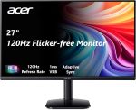 acer 27 Inch Monitor- KB272-27 Inch FHD IPS (1920 x 1080) Display, Up to 120Hz Refresh Rate, 99% sRGB, Tilt, Adaptive-Sync Support (FreeSync Compatible) 1ms (VRB), sRGB 99% Color, HDMI & VGA Ports - Image 2