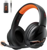 acer Wireless Gaming Headset, PS5 Headset with 2.4GHz for Ps5, Ps4, PC, Switch, Bluetooth 5.3 + 100Hrs Gaming Headphones with Noise Canceling Mic for Laptop, Mobile, Mac, 50mm Drivers (Orange) - Image 2