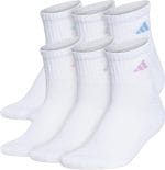 adidas Women's Ankle Socks, Athletic Cushioned Quarter Fit, 6-Pack, Durable, Comfortable, Cooling, with Compression, White/Clear Sky Blue/Bliss Lilac Purple, M - Image 2