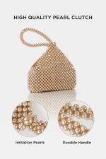 BABEYOND Pearl Clutch Purse Evening Bags for Women Elegant Triangle Purse for Wedding Bride Party Prom - Image 3