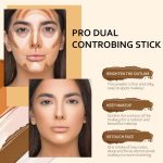 evpct 4 Colors Contour Stick Makeup Set, Cream Concealer Stick Contouring Palette Makeup Kit for Beginners, Nose Bronzer Sticks, Liquid Face Highlighter Make up contorno maquillaje, 01+03 - Image 3
