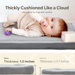 Mallify Ultra Soft 1.3" Thick Baby Play Mat for Floor, Extra Large Velvet Playpen Mat, Baby-Safe & Non-Slip Tummy Time Mat, Crawling for Babies, Toddlers, Infants, Kids, Easy Care, 79"x59", Gray - Image 3